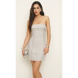 Reformation | NWT Zara Dress Oatmeal Linen Midi Neutral | Sz 12